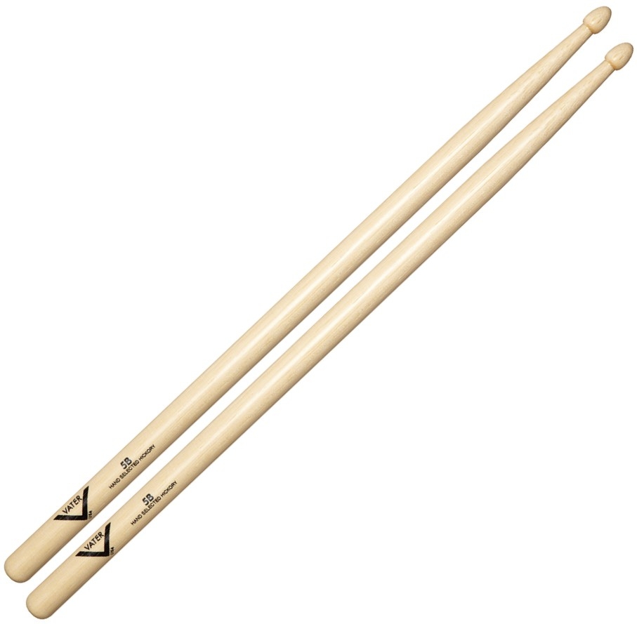 Vater VH5BW Hickory 5B Wood Tip Drum Sticks